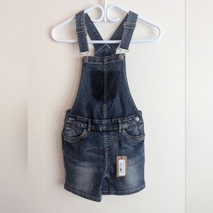Kids Silver Denim Overalls